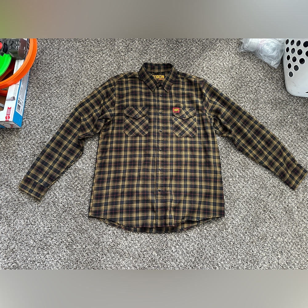 Dixxon Men’s Proper Baggers Long Sleeve Flannel Pearl Snap Button Up Sz L